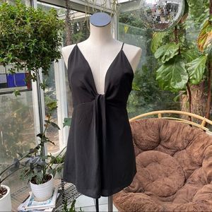 Lulus black romper tie front crisscross back
